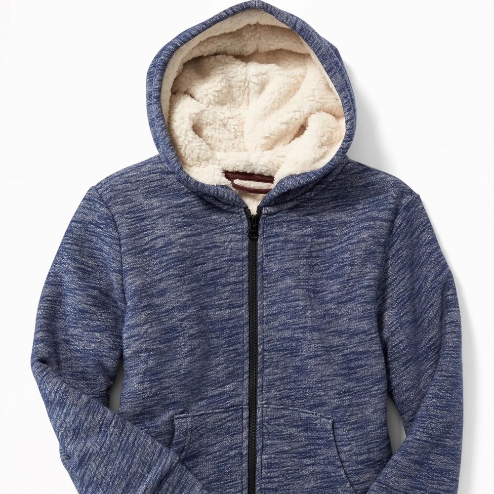 Old Navy Sherpa-Lined Zip Hoodie for Boys - Picture 2 of 2